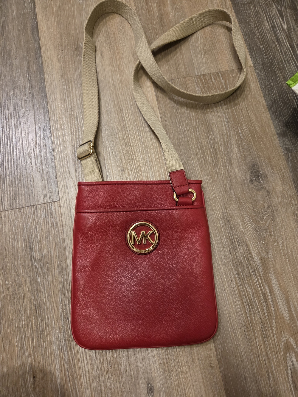 Michael Kors Red Leather Crossbody Bag